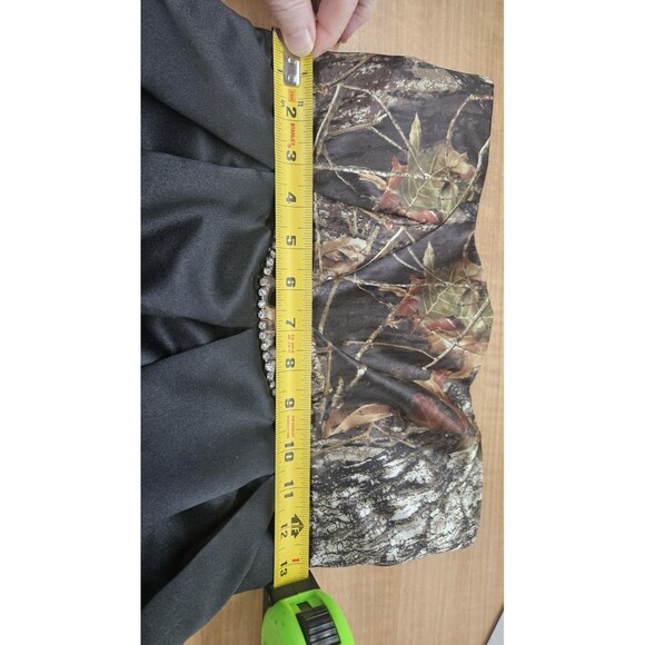 Camo Strapless Dress Womens Medium Black Rhinestone Trim Formal Prom Party Gown - Picture 8 of 10